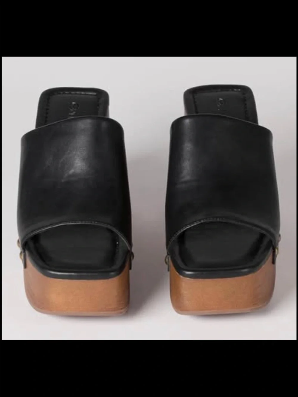 NEW The Drop Black Leather Platform Mule